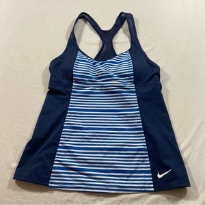 Nike Tank Top Women’s Small Blue Athletic Tank Top Workout Swim Top Striped